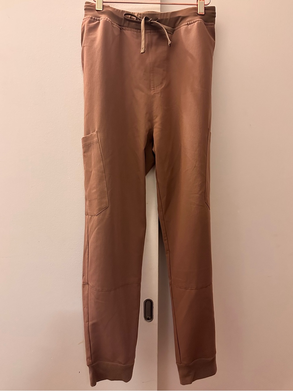 Mandala Scrub Men's Drawstring Jogger Pants in Brown Tan Medical XL